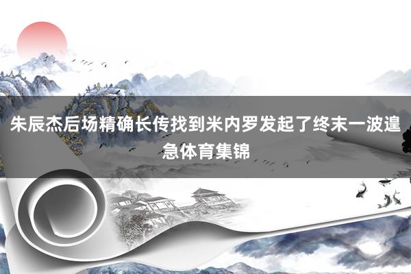 朱辰杰后场精确长传找到米内罗发起了终末一波遑急体育集锦