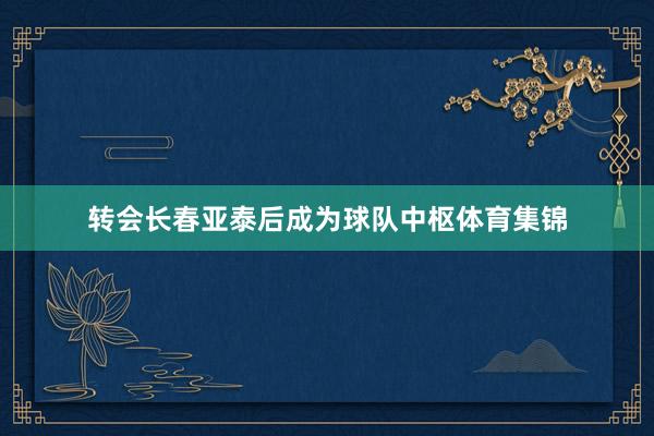 转会长春亚泰后成为球队中枢体育集锦