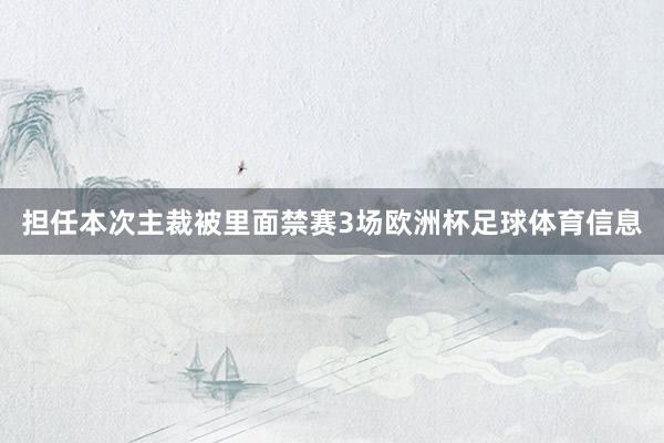 担任本次主裁被里面禁赛3场欧洲杯足球体育信息