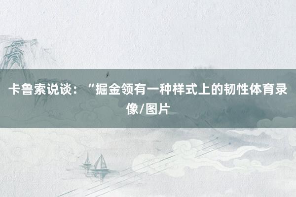 卡鲁索说谈：“掘金领有一种样式上的韧性体育录像/图片