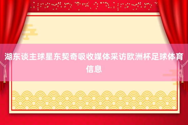 湖东谈主球星东契奇吸收媒体采访欧洲杯足球体育信息