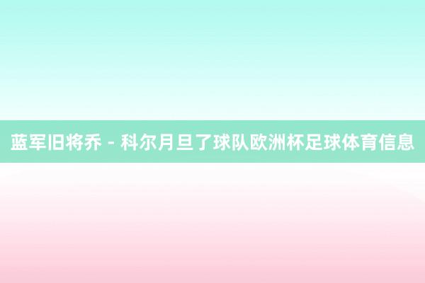 蓝军旧将乔 - 科尔月旦了球队欧洲杯足球体育信息