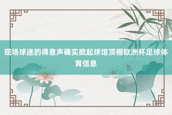 现场球迷的得意声确实掀起球馆顶棚欧洲杯足球体育信息
