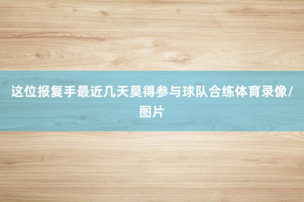 这位报复手最近几天莫得参与球队合练体育录像/图片