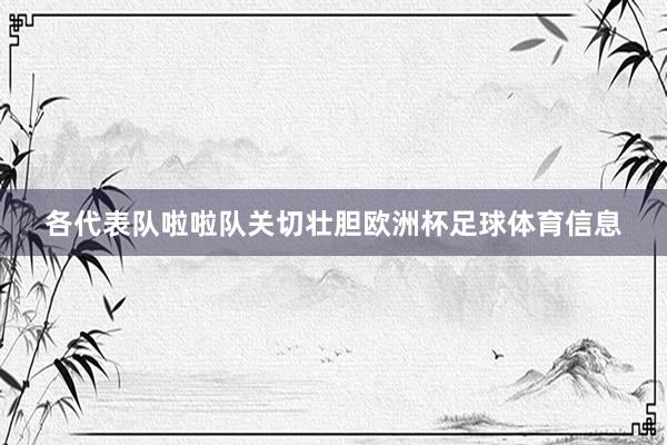 各代表队啦啦队关切壮胆欧洲杯足球体育信息