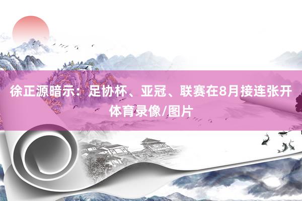 徐正源暗示：足协杯、亚冠、联赛在8月接连张开体育录像/图片