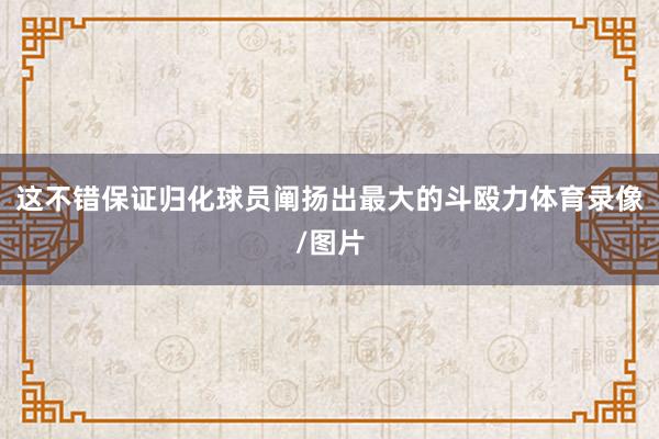这不错保证归化球员阐扬出最大的斗殴力体育录像/图片