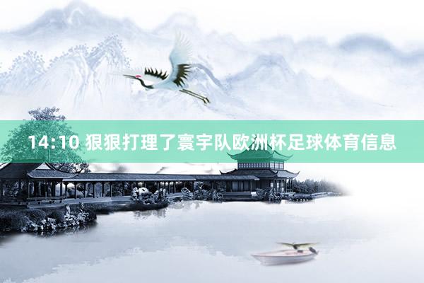 14:10 狠狠打理了寰宇队欧洲杯足球体育信息