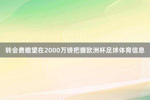 转会费瞻望在2000万镑把握欧洲杯足球体育信息