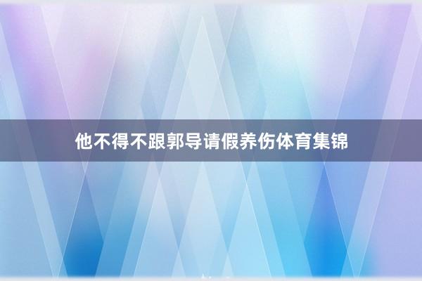 他不得不跟郭导请假养伤体育集锦